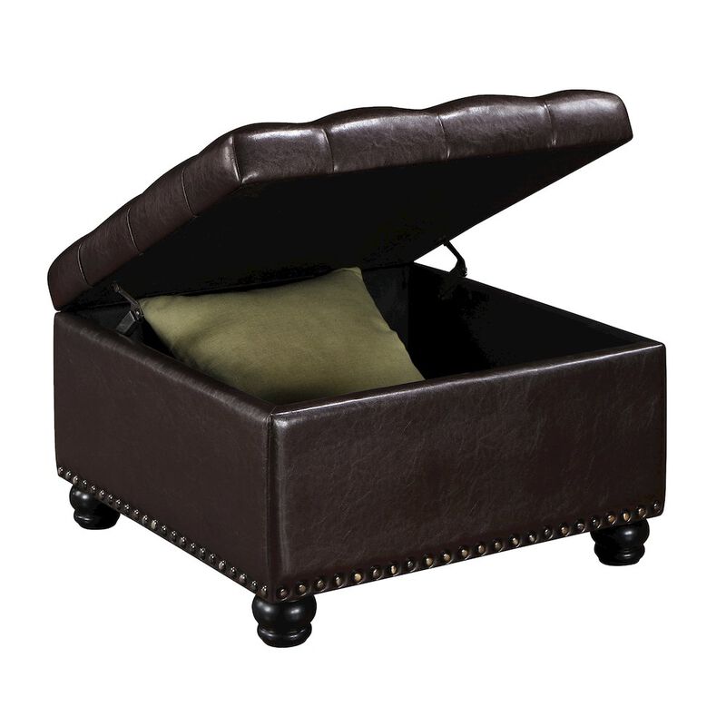 Convenience Concepts Designs4Comfort Herald Square Ottoman Coffee Table with Storage