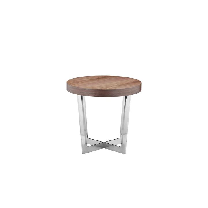 Pangea Home Oyster Side Table Walnut