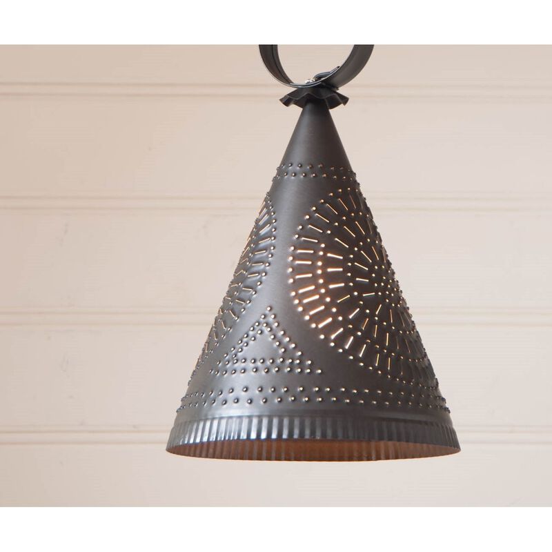 Madison Witch's Hat Pendant In Kettle Black Punched Tin image number 2