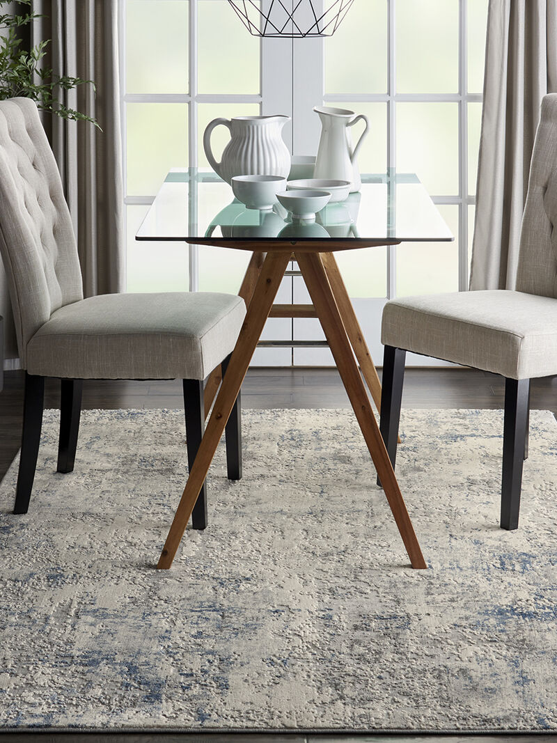 Rustic Textures RUS07 Ivory/Gray/Blue 3'11" x 5'11" Rug