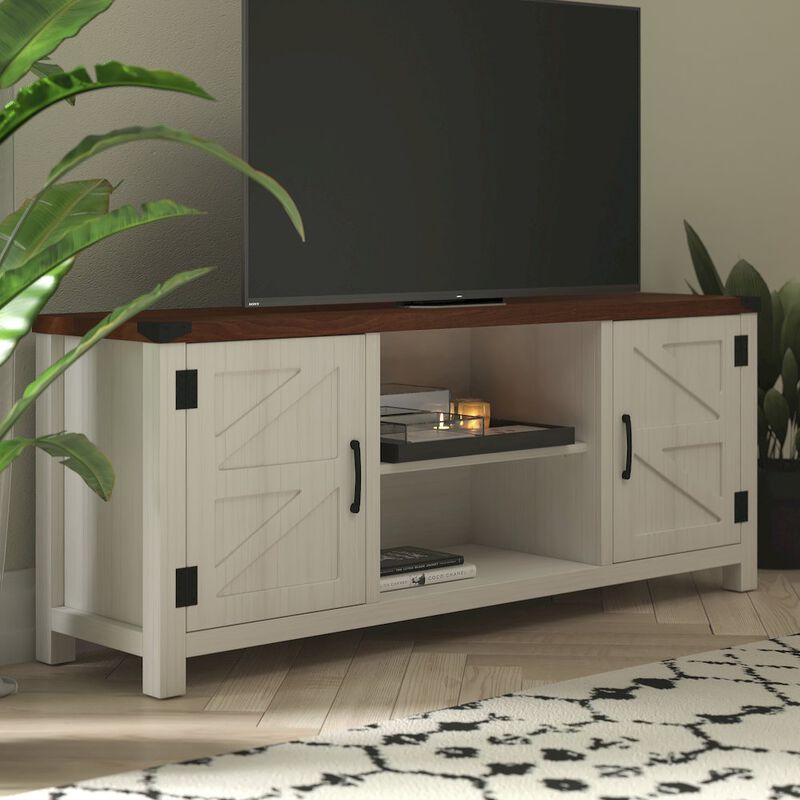 Flash Furniture Farmhouse Barn Door TV Stand in White for TV's up to 65 ines - 59 image number 9