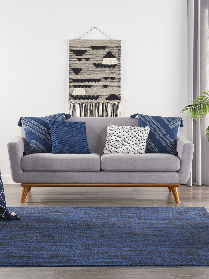 Nourison Essentials NRE01 Midnight Blue 7' x Square Rug image number 9