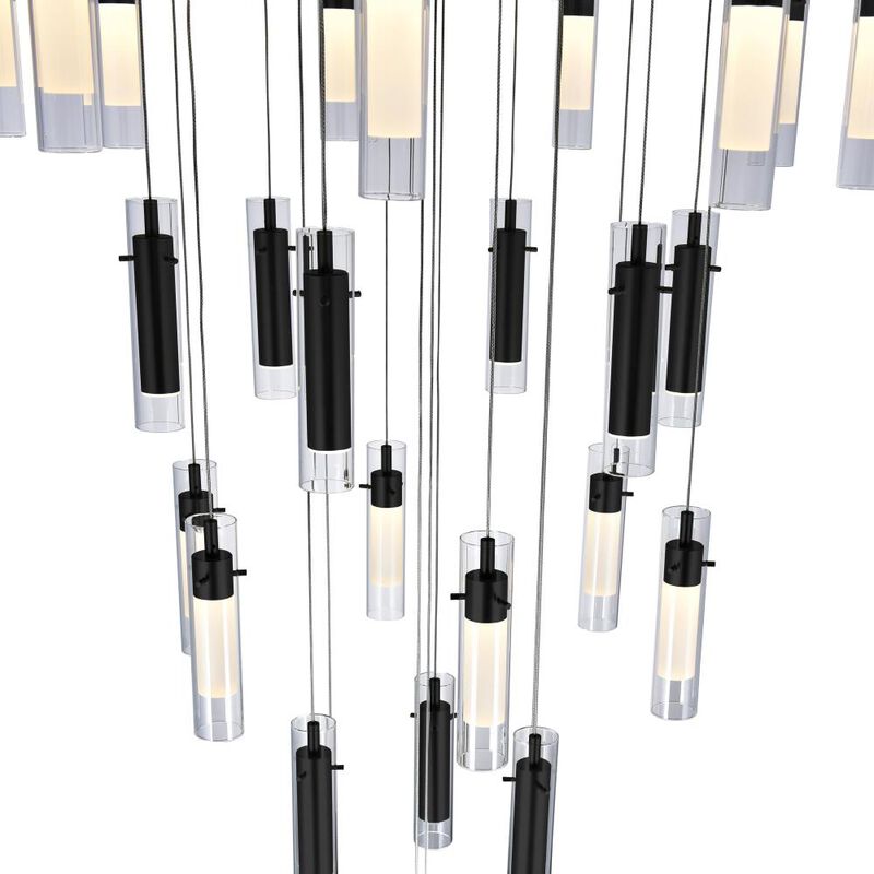 Olinda LED Integrated Black Chandelier
