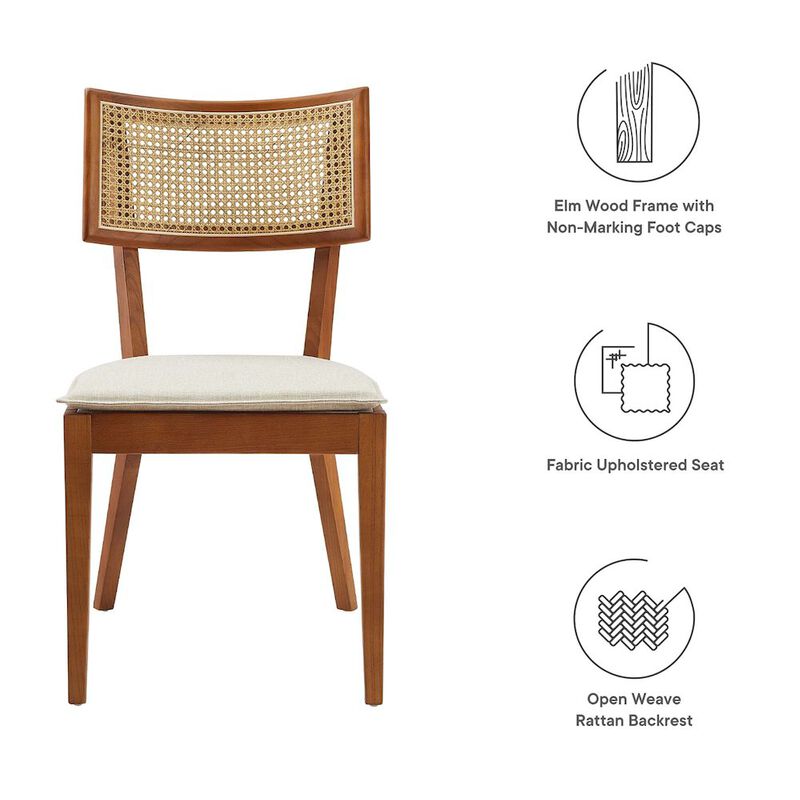 Caledonia Fabric Upholstered Wood Dining Chair Set of 2 image number 1