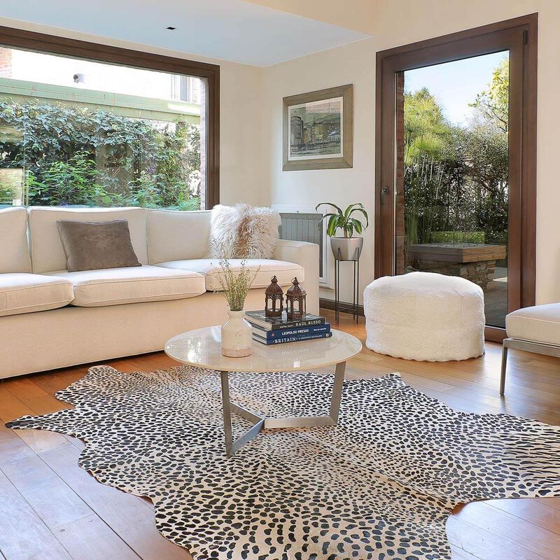 Premium 100% Genuine Cowhide Rug (5-7 Ft) Hand-Picked Leather Area Rug, Cozy, Unique, and Durable – From Argentina