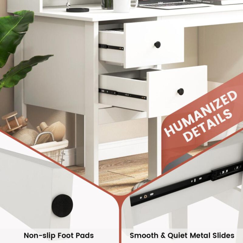 Hivvago 48 Inch Home Office Computer Desk with Type-C Power Outlets