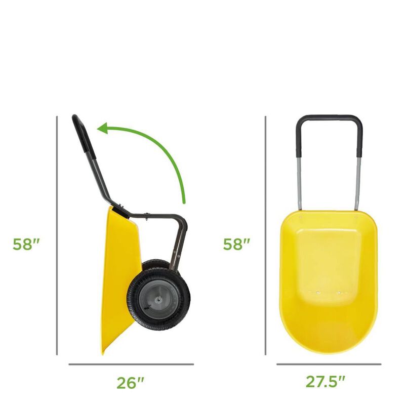 Hivvago Heavy Duty 2-Wheel Multipurpose Rust Proof Wheelbarrow - Orange