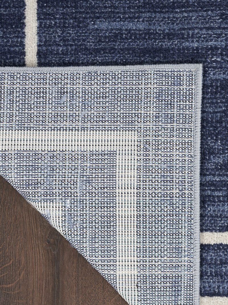 Nourison Essentials NRE02 Navy/Ivory 2' x 6' Rug image number 4