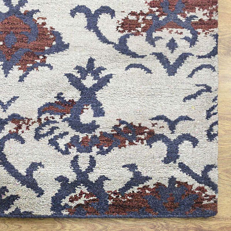 Rugsotic Carpets Hand Knotted Silk 5'x8' Area Rug Contemporary Beige Brown NS1240