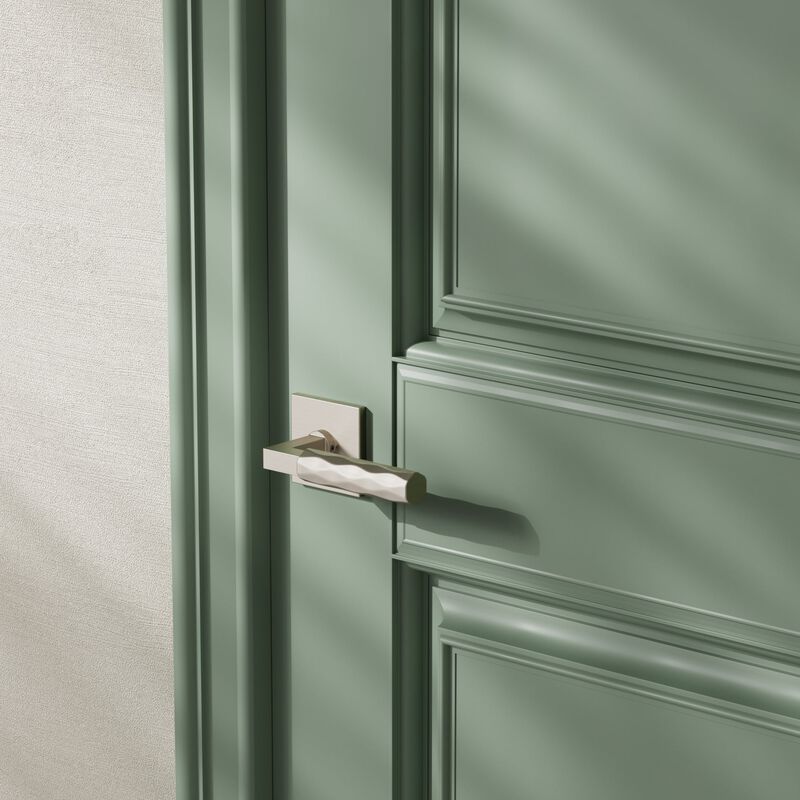 Hailey Modern Hall/Closet Interior Door Handle with Square Rosette and Concealed Screws (Passage) image number 2