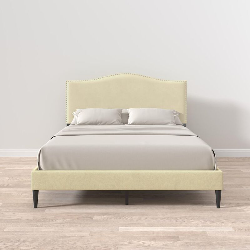 Rize Home Leighford Queen Platform Bed Beige image number 4