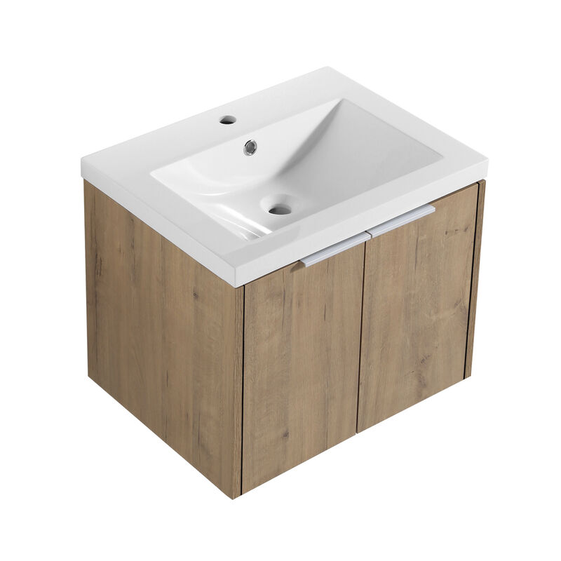 ELEMENT ACE Floating Bathroom Vanity with Single Resin Sink and Soft Close Doors image number 0