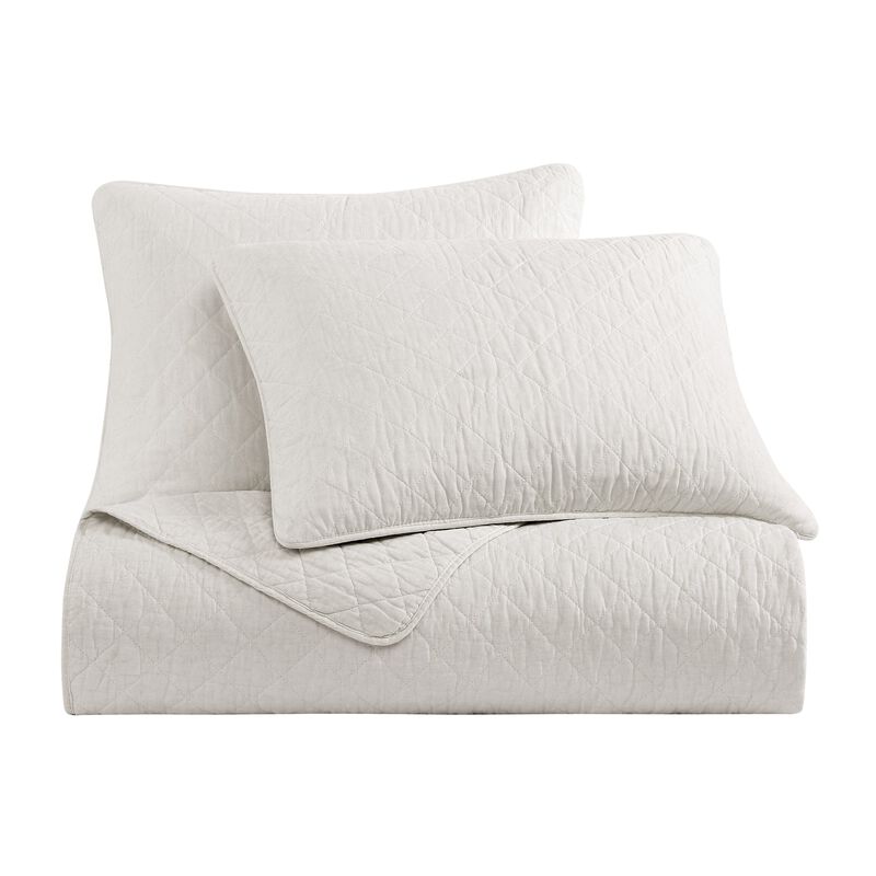 Cotton Comfort King White Quilt Set image number 0
