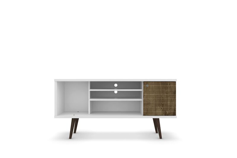 Liberty Medium TV Stand in White and Brown