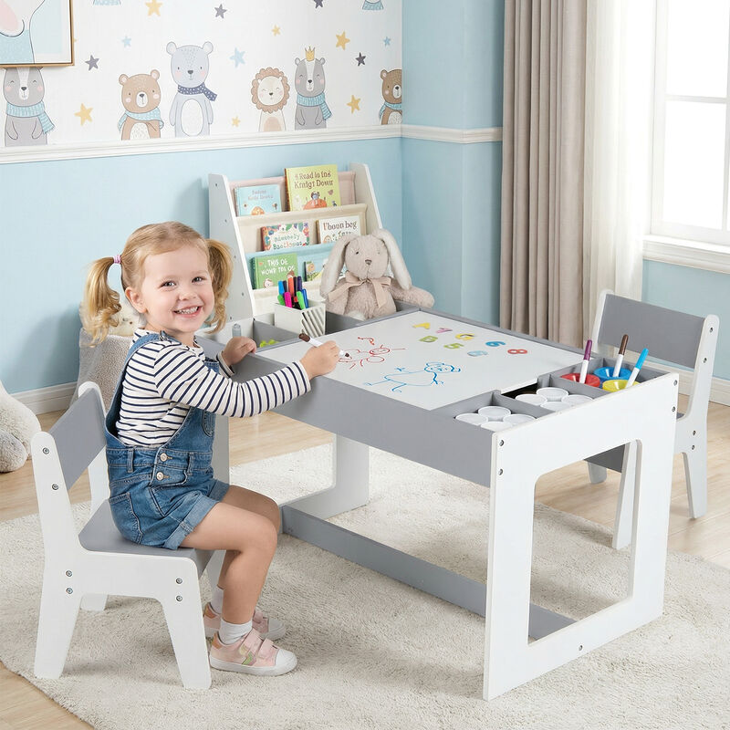 Children&rsquo;s Table and Chair Set, Multifunctional with Chalkboard image number 5