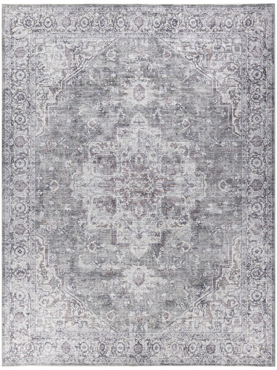 Machine Washable Series 1 SR101 Ivory/Gray 9'2" x 12' Rug