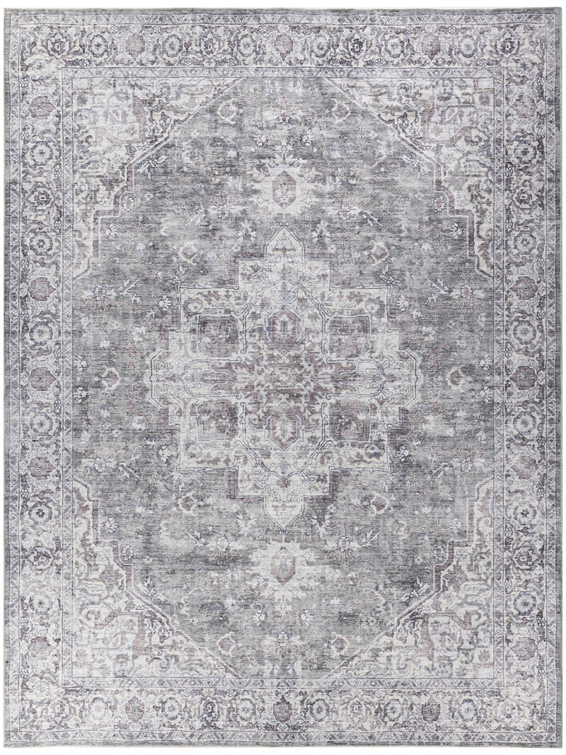 Machine Washable Series 1 SR101 Ivory/Gray 9'2" x 12' Rug