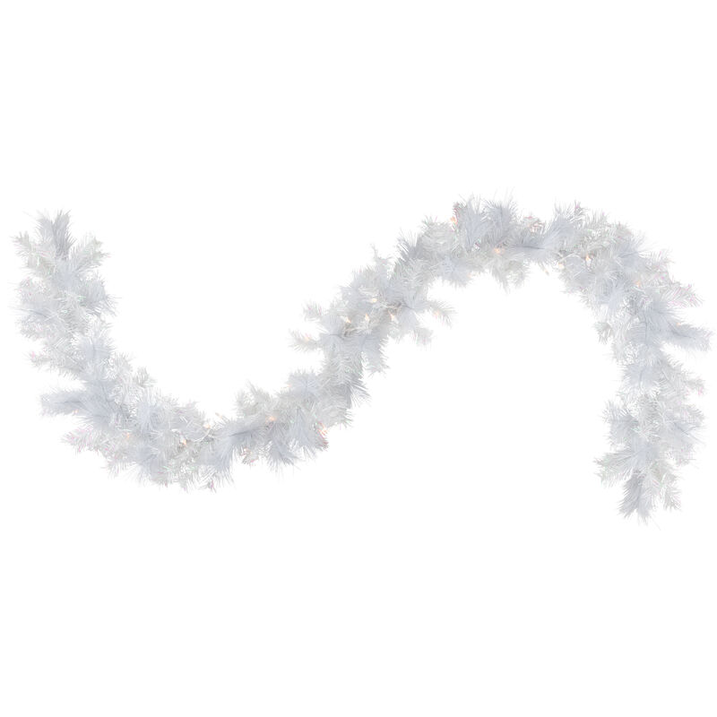 9' x 10" Pre-Lit Vermont White Pine Artificial Christmas Garland  Clear Lights image number 1