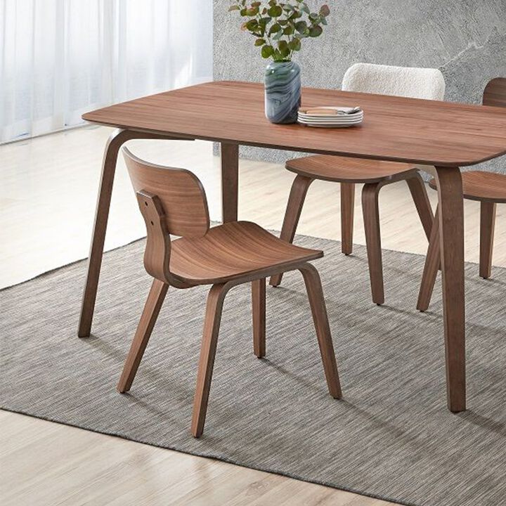 Simple Relax Set of 2 Wooden Side Chairs in Walnut