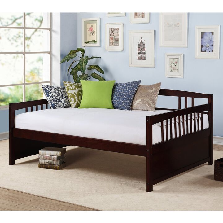 Hivvago Full size Contemporary Daybed in Espresso Wood Finish