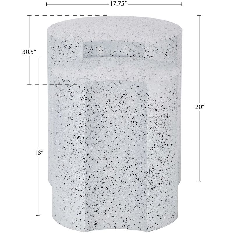 Meridian Furniture Dimple White End Table