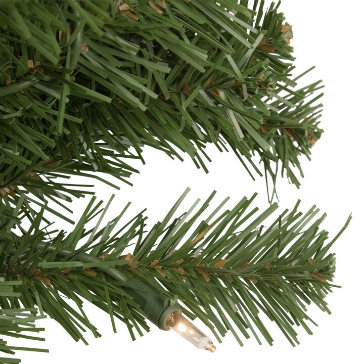 Pre-Lit Dorchester Pine Artificial Christmas Wreath  24-Inch  Clear Lights