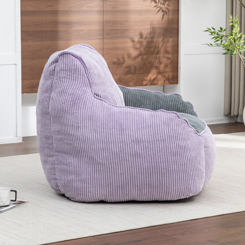 GOODSILO Ergonomic Corduroy Bean Bag Sofa Chair with Armrests for Comfortable Lounging and Relaxation in Any Living Space image number 6