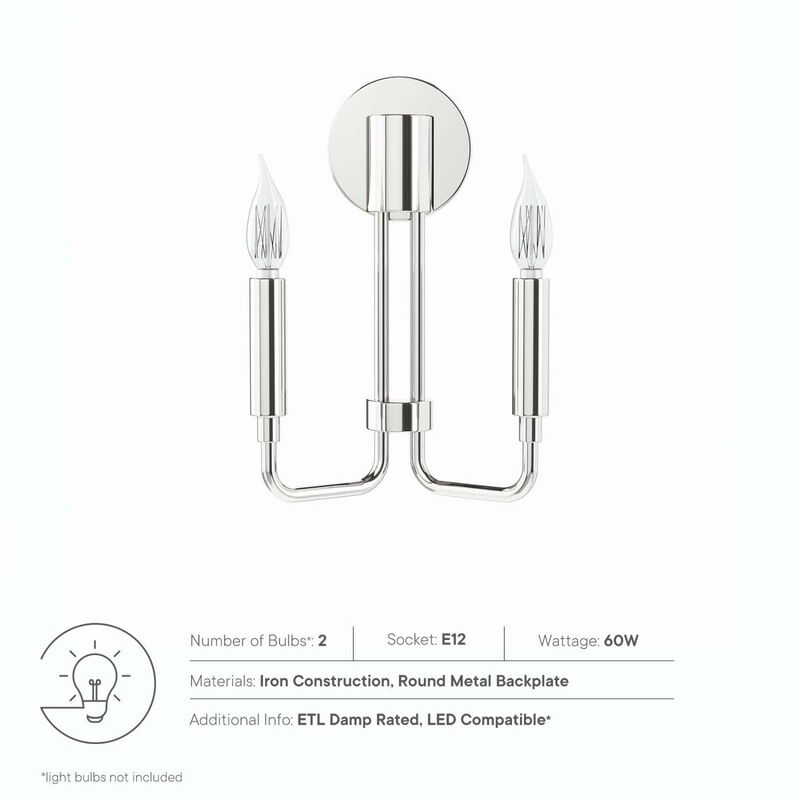 Modway Rekindle 2-Light Wall Sconce in Polished Nickel image number 6