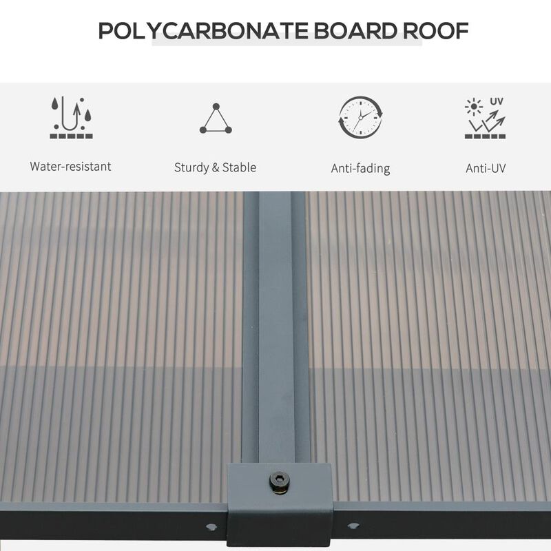 Hivvago Patio Gazebo 10x13 with Polycarbonate Roof & Curtains image number 4