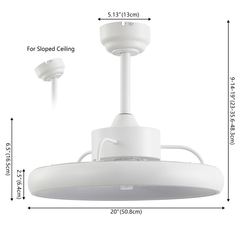Loren Modern Contemporary 6-Speed Metal Mobile-App/Remote-Controlled Dimmable Smart Integrated LED Ceiling Fan