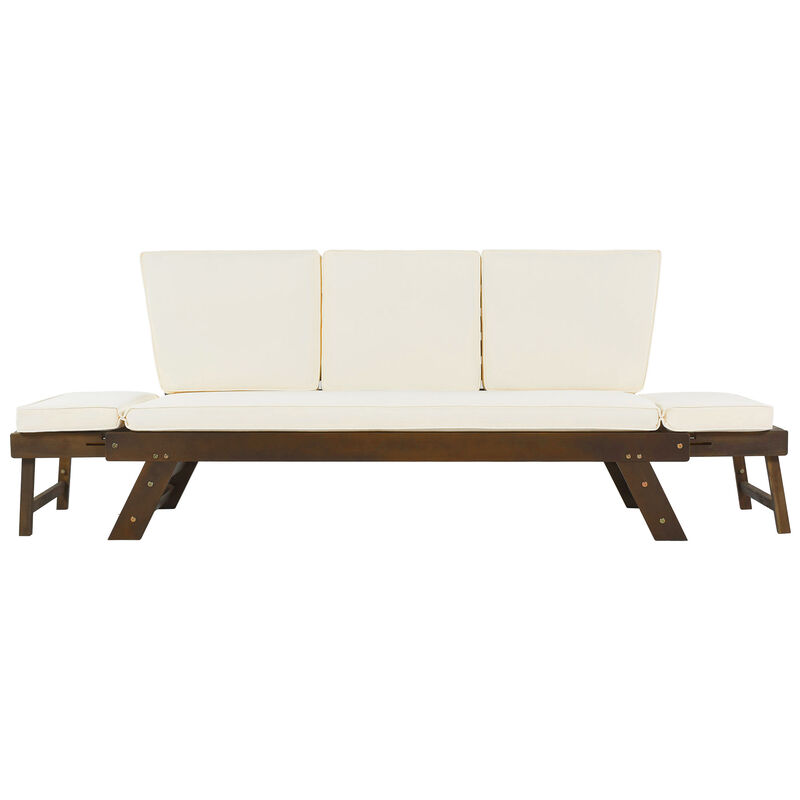 Merax Solid Outdoor Adjustable Patio Wooden Daybed Sofa image number 4