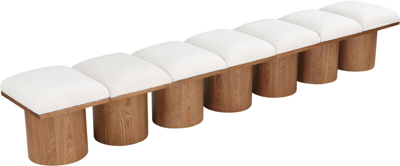 Meridian Furniture Pavilion Cream Boucle Fabric Bench