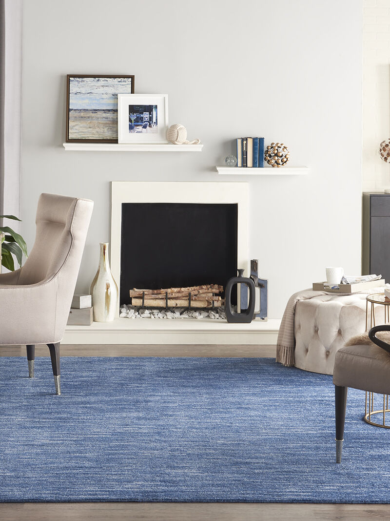 Nourison Essentials NRE01 Navy/Blue 8' x 11' Rug image number 1