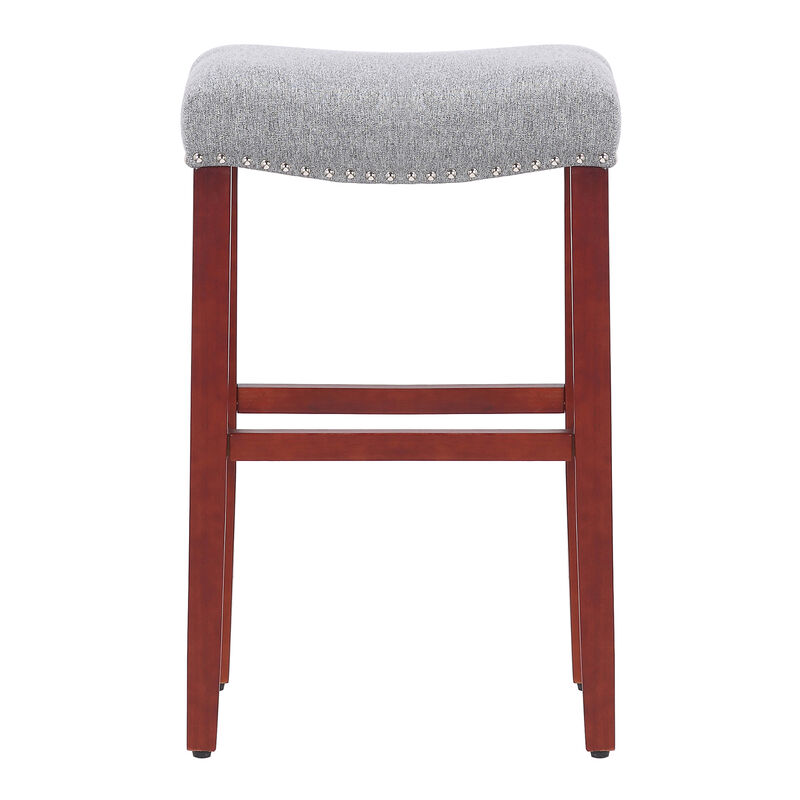 WestinTrends 29" Upholstered Saddle Seat Bar Stool (Set of 2)