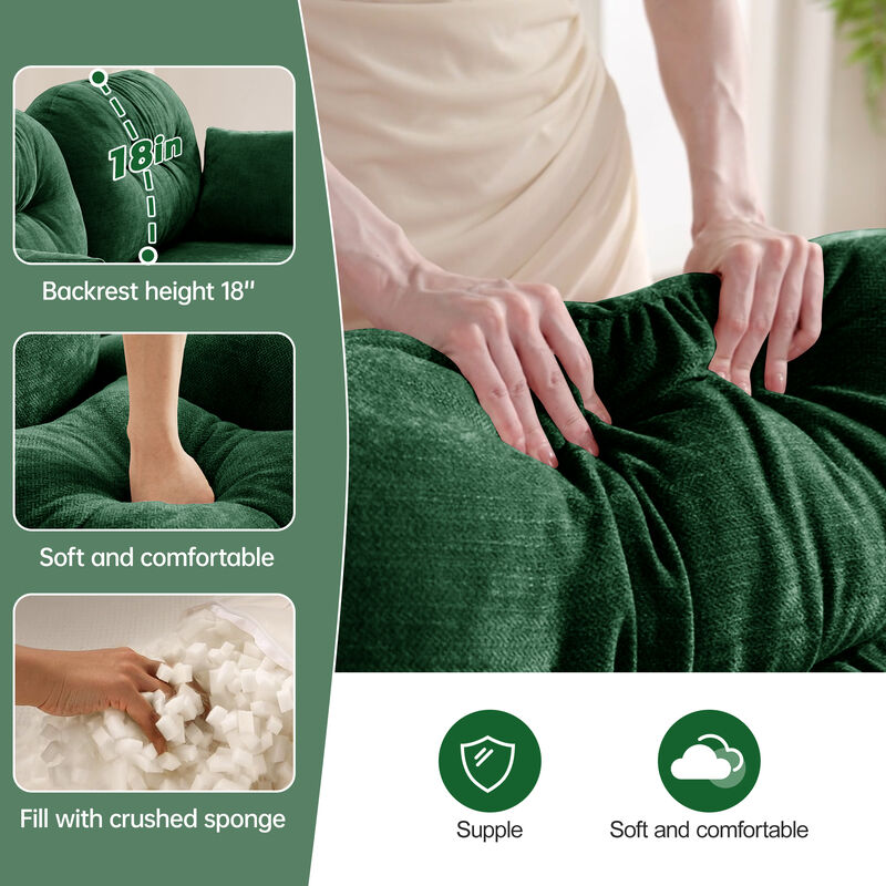 TATEUS Loveseat Cloud Sectional Sofa &ndash; Chenille Fabric, Tufted Backrest & Ergonomic Design