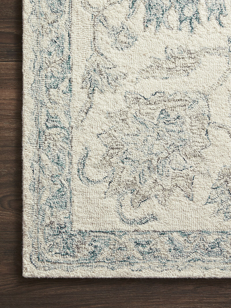 Norabel NOR04 Ivory/Blue 5' x 7'6" Rug