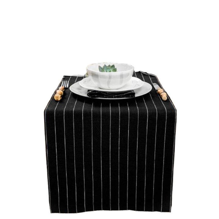 Linen Table Runner - Pinstripe