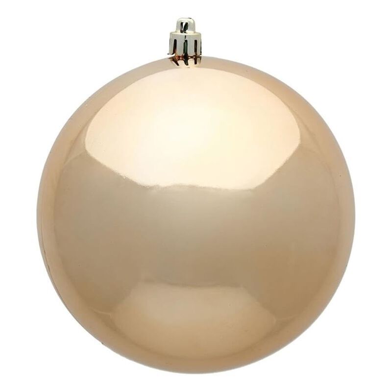Vickerman 4" Plastic Ball Ornaments in Shiny Cafe Latte (Set of 6) image number 0