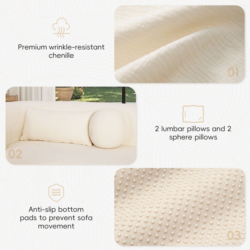 Merax Modular Sectional Sofa with Tool-Free Vacuum Compression, Chenille Fabric image number 7