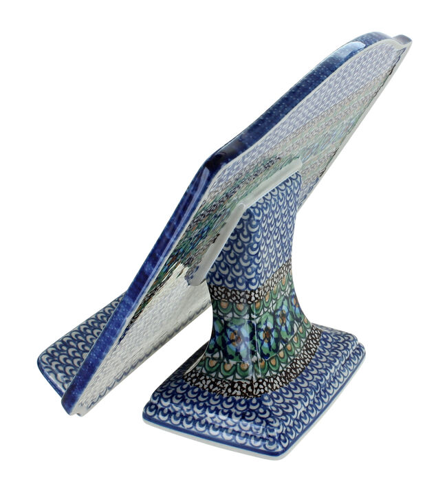 Blue Rose Polish Pottery Mardi Gras Cookbook Holder