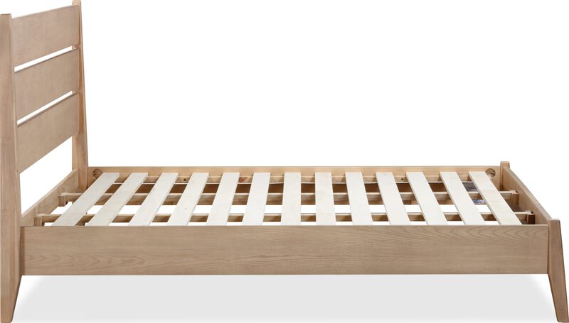 Sumire King-size Slatted Ash Wood Platform Bed in Ginger