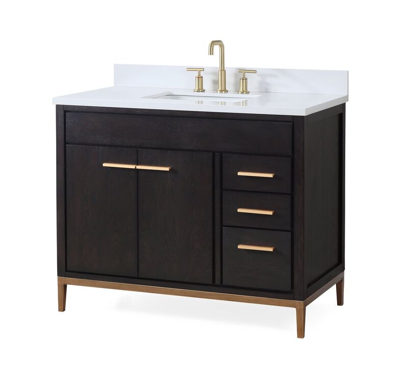 42 Inch Tennant Brand Modern Style Beatrice Bathroom Sink Vanity Wenge Finish image number 1