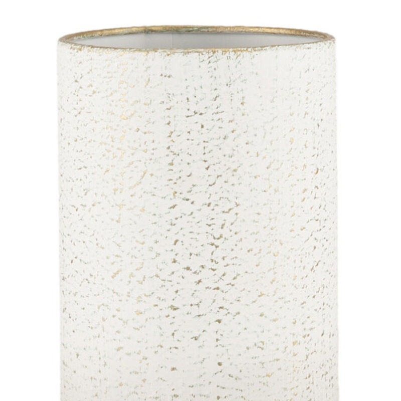 HomeRoots 13" Off White And Gold Metal Cylinder Table Vase image number 2
