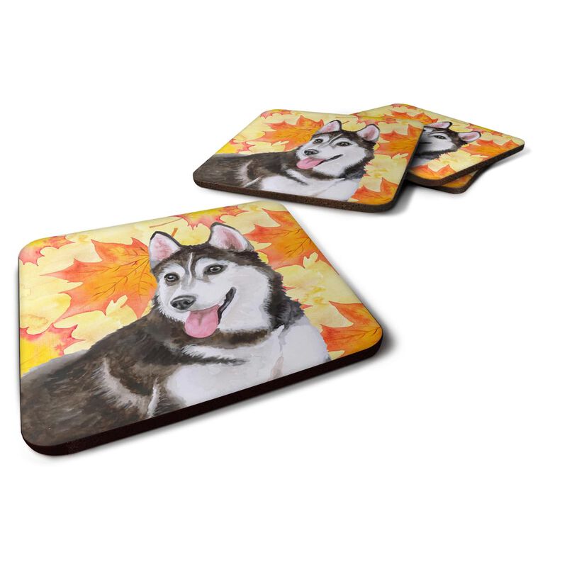 Caroline's Treasures Siberian Husky #2 Fall Decorative coasters, Multicolor