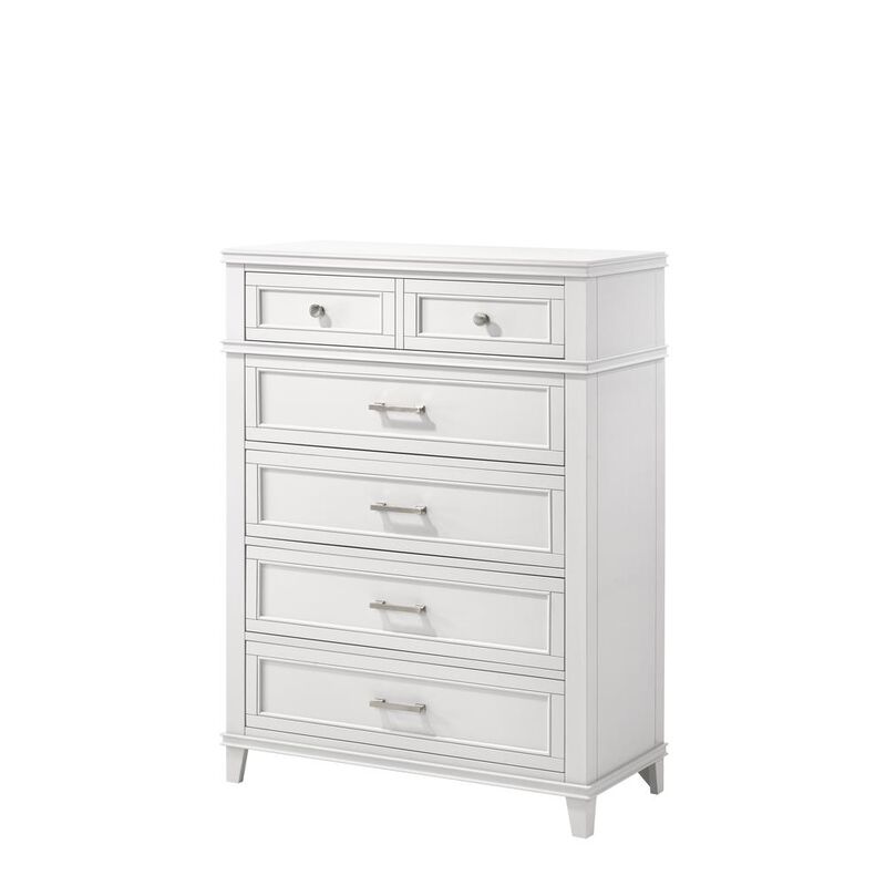 White Nova Ii 5 Drawer Chest