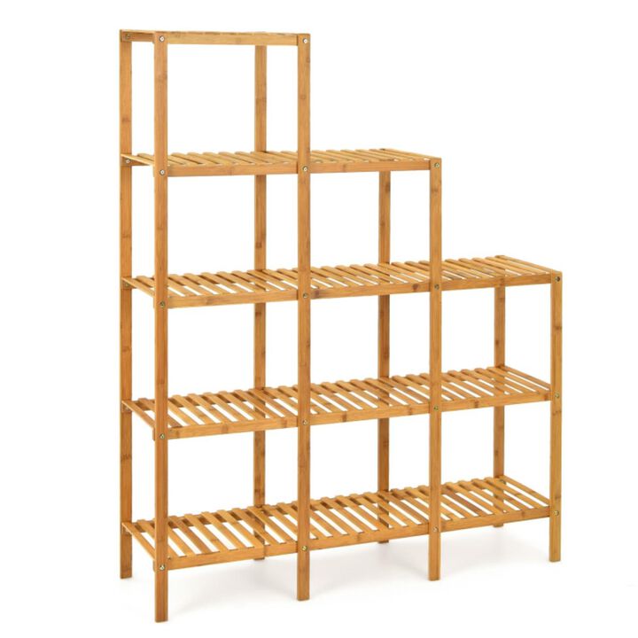 Hivvago Multifunctional Bamboo Shelf Display Organizer