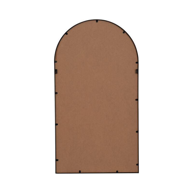 Metal 24x43 Arch Windowpane Mirror, Black image number 3