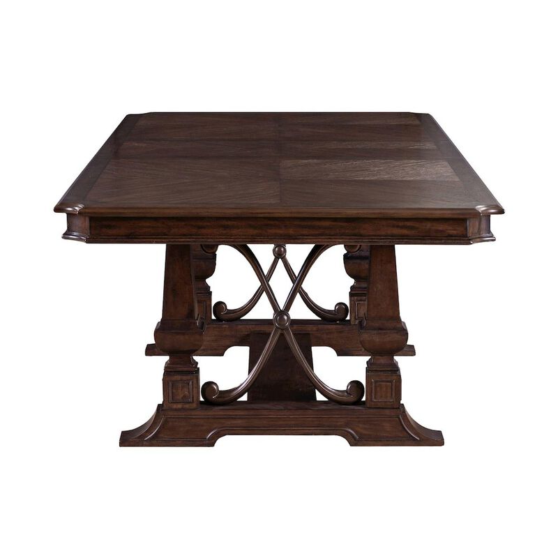 Liberty Furniture Table for Dining Room with 20" Self Storing Leaf - Chateau Brown Hickory Wood image number 1