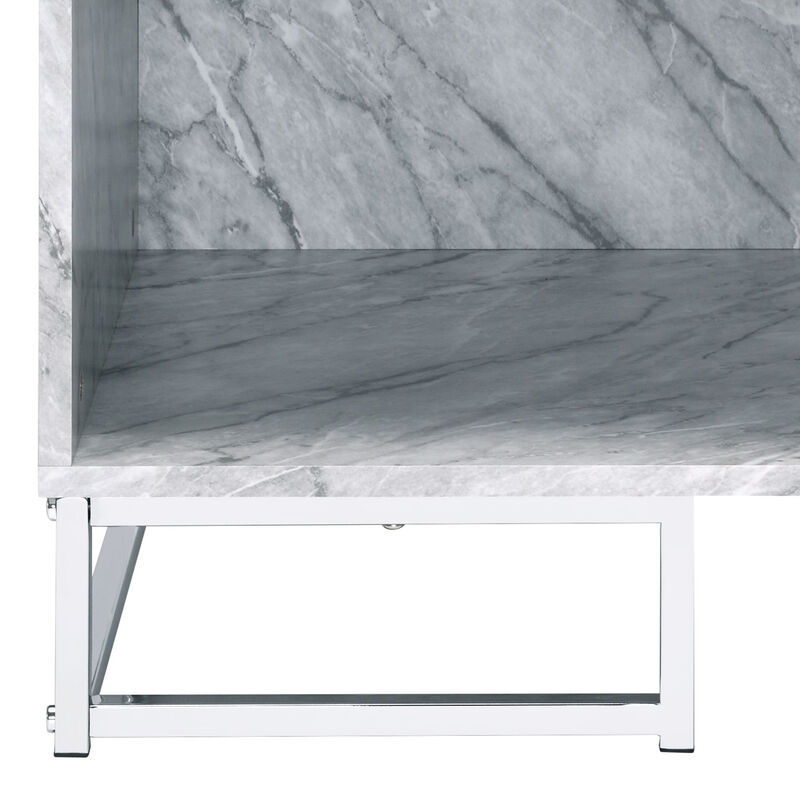 Contemporary White Accent Table image number 8