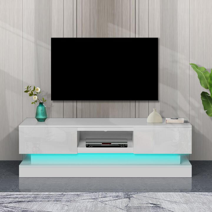 Hivvago 55 inches Modern and Simple Design Television Stand Organizing Cabinet